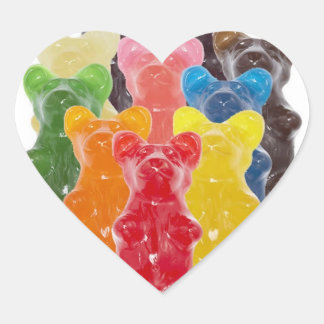 Rinbow färg candy älskare gummibjörn hjärtformat klistermärke