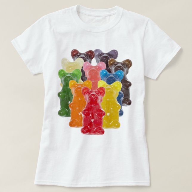 Rinbow färg candy älskare gummibjörn t shirt (Design framsida)