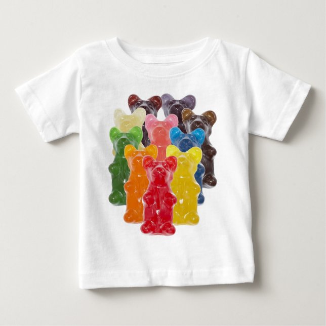 Rinbow färg candy älskare gummibjörn tee shirt (Framsida)