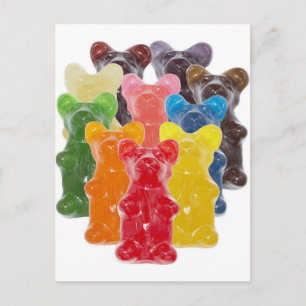 Rinbow färg candy älskare gummibjörn vykort