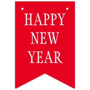 RINBOW färg och din text: GOTT NYTT ÅR Vimplar