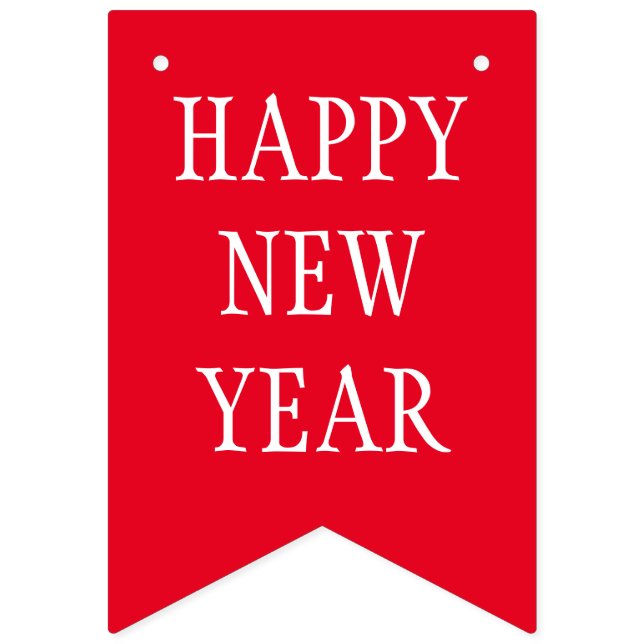 RINBOW färg och din text: GOTT NYTT ÅR Vimplar (Första flaggan)