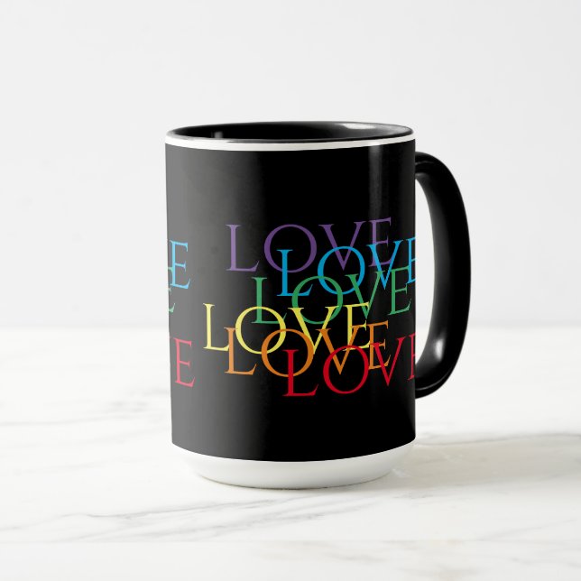 RINBOW KÄRLEK II Tall Black Combo Mugg (Framsida höger)