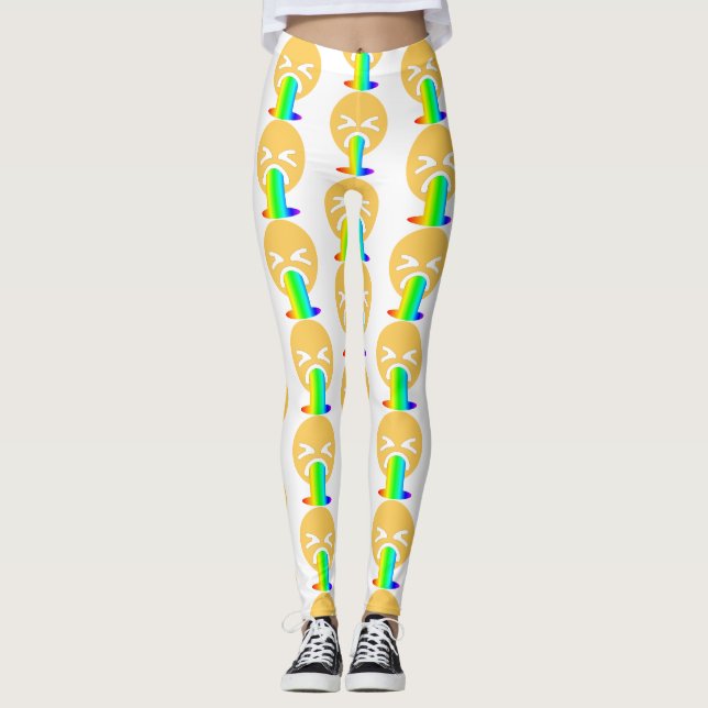 Rinbow puke emoji leggings (Framsida)