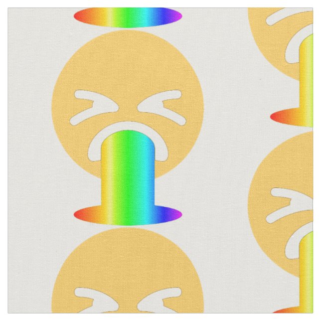 Rinbow puke emoji tyg (Närbild)
