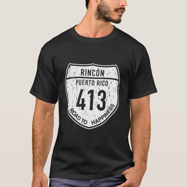 Rincon Puerto Rico Road to Happiness 413 T Shirt (Framsida)