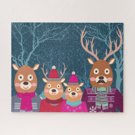 Rindeer Family Winter Puzzle Pussel