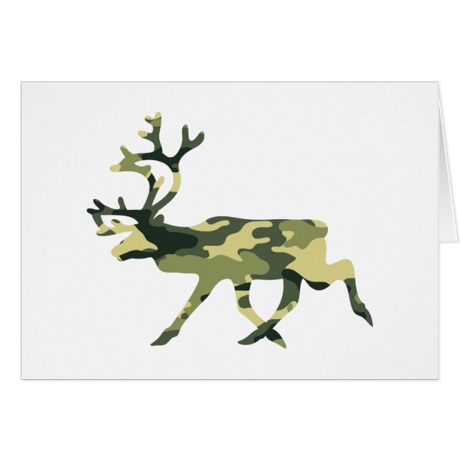 Rindeer/Kariou Woodland Camouflage/Camo Card Hälsningskort (Framsidan Horizontal)