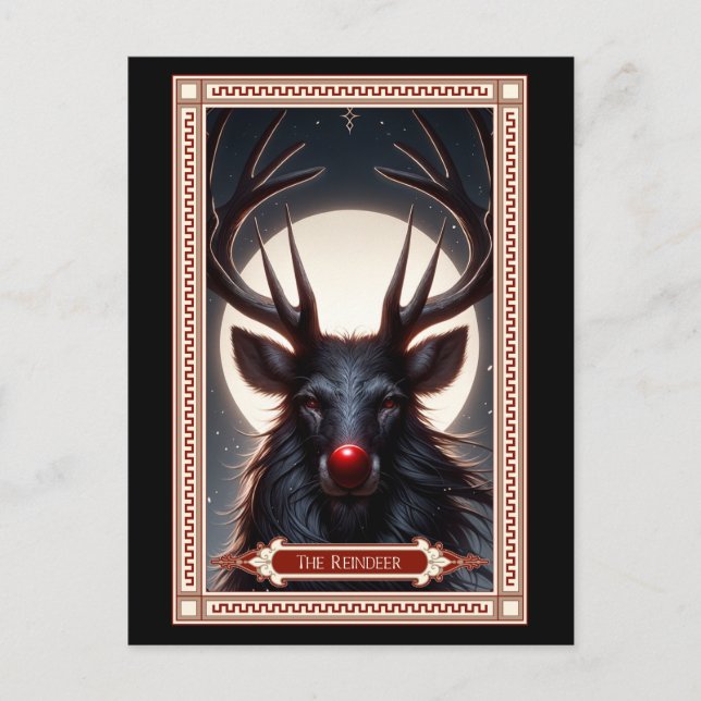 Rindeer Tarot Card Vykort (Framsida)