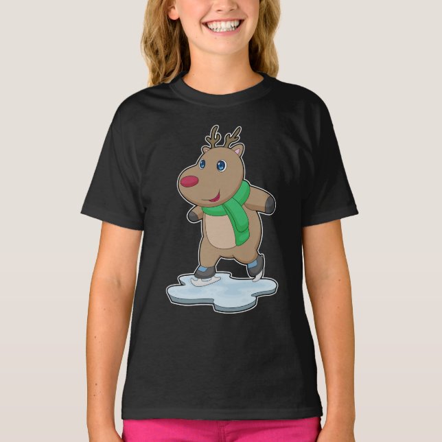 Rindemedel Ice-skridskor T Shirt (Framsida)