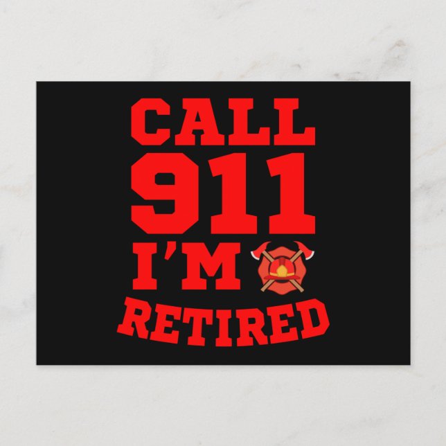 Ring 112 Jag är pensionerad brandman Pensionerad Vykort (Framsida)