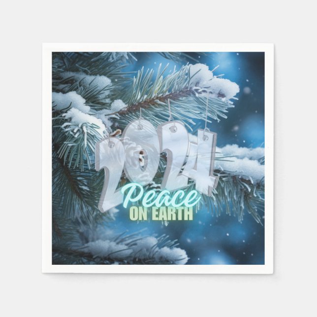 Ring 2024 önskar fred på jorden pappersservett (Framsidan)