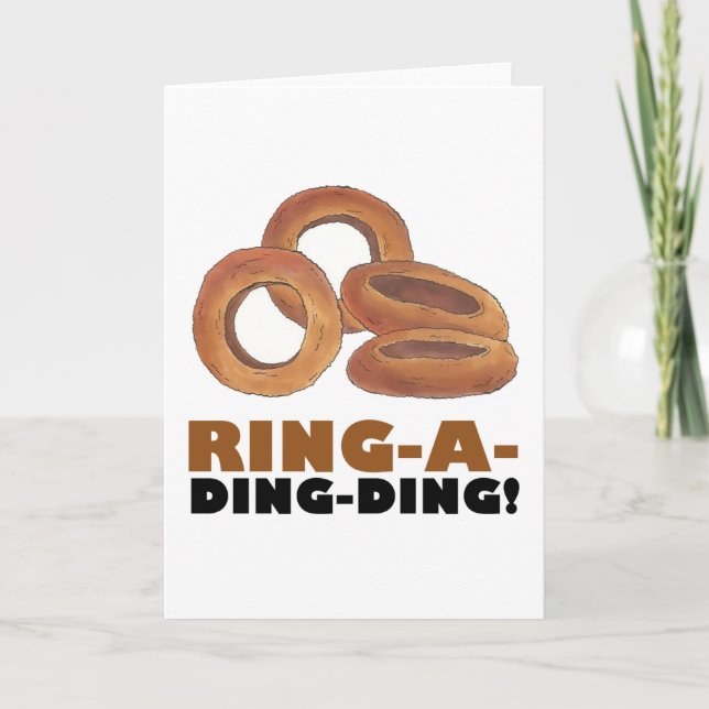 Ring-A-Ding-Ding-Onion Ring Funny Food Förlovning Kort (Framsida)