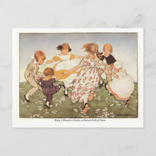 Ring A-Round a Rosie Nursery Rhyme Vykort