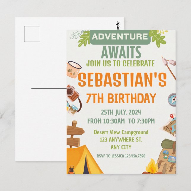 Ring alla glada campare Camping Vykort (Fram/baksida)