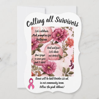 Ring alla överlevande. Rosa pumpor för Halloween