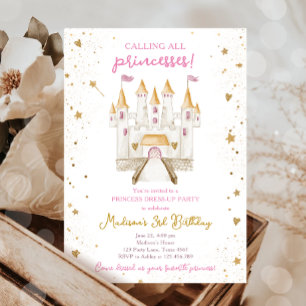 Ring alla princesses Castle Magic Birthday Inbjudningar
