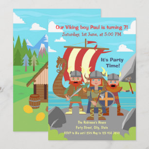 Ring alla Viking-barn för en Födelsedagsfest Inbjudningar
