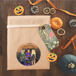 Ring alla vittnar från Halloween-födelsedagen Runt Klistermärke