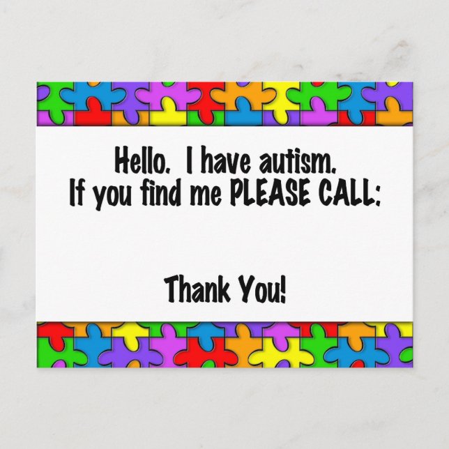 Ring Autism ID-Märkre Vykort (Framsida)