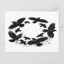 Ring av korpar – spökskiss illustration