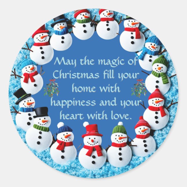 Ring av Snömän Runt Klistermärke (Framsida)