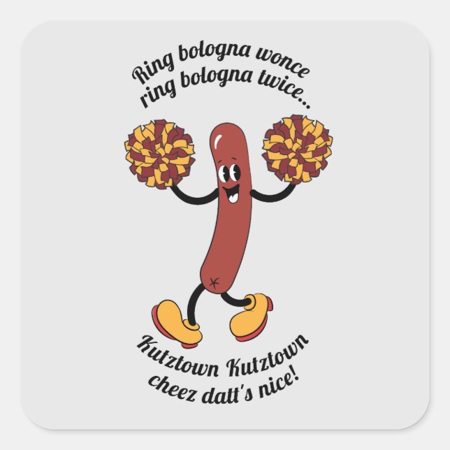 Ring Balogna Wunce! Fyrkantigt Klistermärke (Framsida)