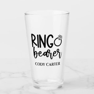 Ring Bearer anpassningsbar typografi bröllop Glaskopp