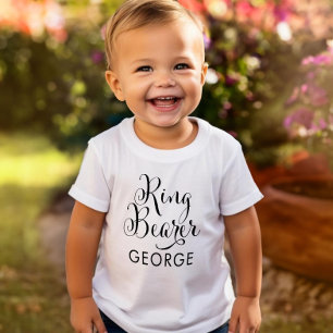 Ring Bearer Black Script Personlig bröllop T Shirt