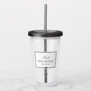 Ring Bearer Black & White Bowtie Bröllop Kids Take Away Mugg