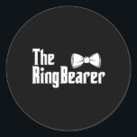 Ring Bearer Bowtie Ring, Bröllop Groom Bri Runt Klistermärke<br><div class="desc">Ring Bearer Bowtie Ring,  Bröllop Groom Bride</div>
