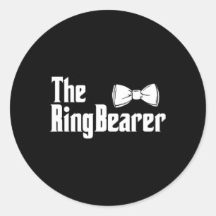 Ring Bearer Bowtie Ring, Bröllop Groom Bri Runt Klistermärke