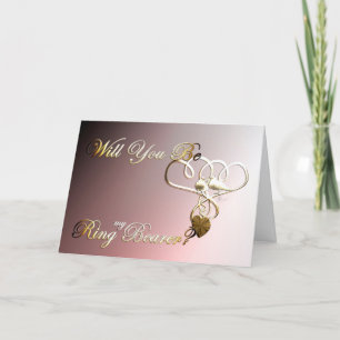 Ring Bearer bröllop frieri inbjudan-duvor Tack Kort