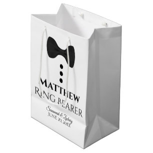 Ring Bearer Bröllop Gift Bag med Black Tie