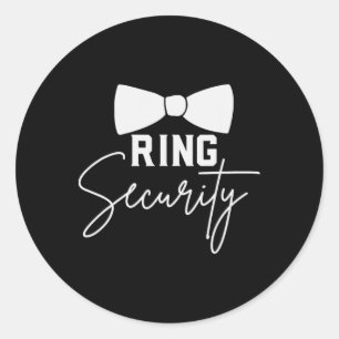 Ring Bearer Bröllopsfest Squad Security, stomme Runt Klistermärke
