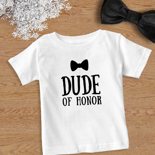 Ring Bearer Brudens sida Bröllop hedersman vid T Shirt (A cute Dude of Honor baby t-shirt for your little guy)