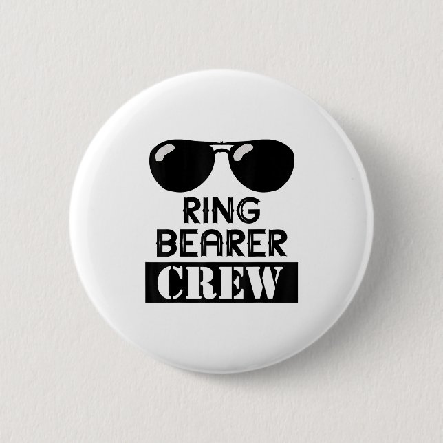 Ring Bearer Crew Ring Wedding Party Sungl Security Knapp (Framsida)