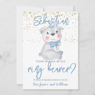 Ring Bearer Cute Bear Page Boy Frieri Inbjudningar