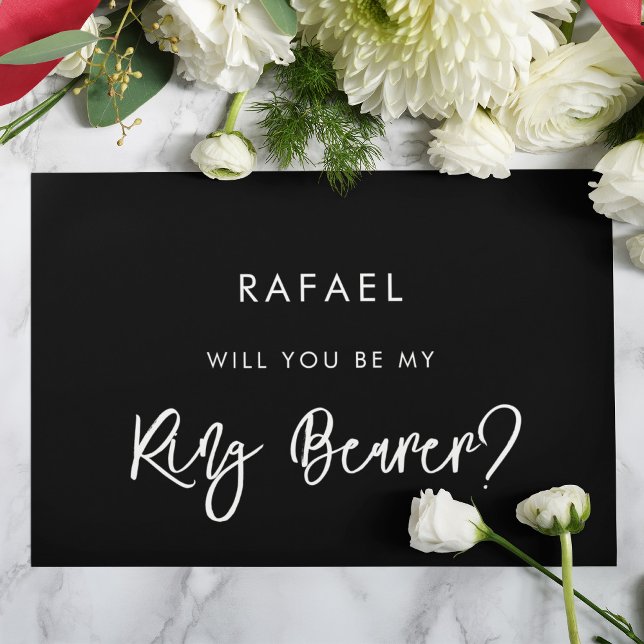 Ring Bearer-frieri kort för contemporary svart Bea (Skapare uppladdad)