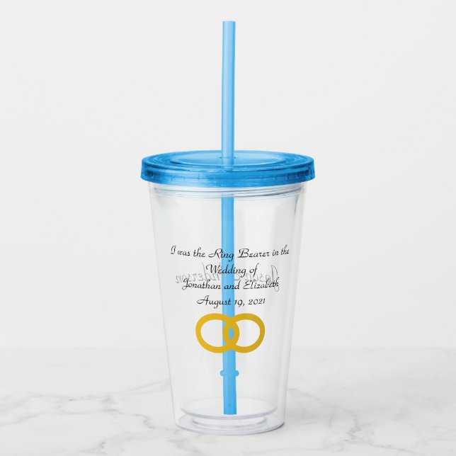 Ring Bearer Gift Acrylic Tumbler Take Away Mugg (Framsida)