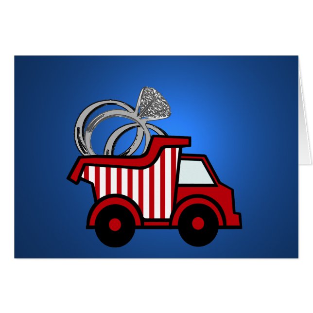 Ring Bearer Gult Lastbil OBS Kort (Framsidan Horizontal)