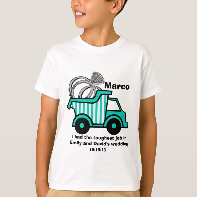 Ring Bearer Lastbil T Shirt (Framsida)