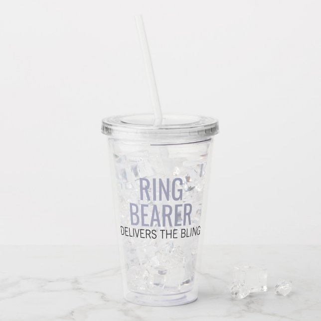 Ring Bearer Matching Brudens sida Namn Take Away Mugg (Framsida Ice)