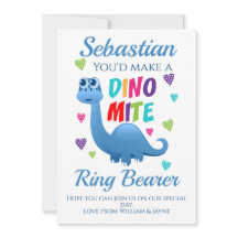 Ring Bearer Page Boy Frieri Dinosaur Card