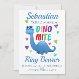 Ring Bearer Page Boy Frieri Dinosaur Card Inbjudningar