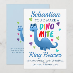 Ring Bearer Page Boy Frieri Dinosaur Card Inbjudningar