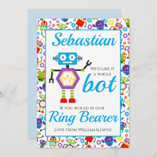 Ring Bearer Page Boy Frieri Robot Card Inbjudningar