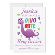 Ring Bearer Page Girl Frieri Dinosaur Card
