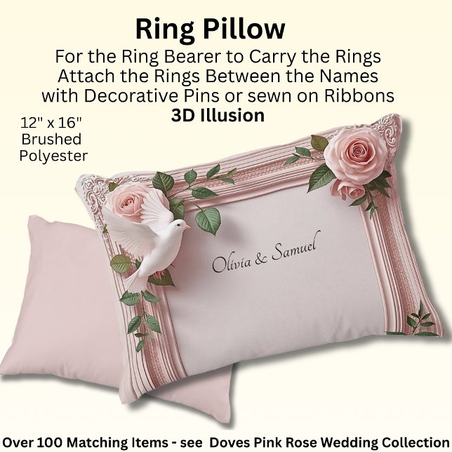 Ring Bearer Pillow With Bride & Groom Names Prydnadskudde (Skapare uppladdad)