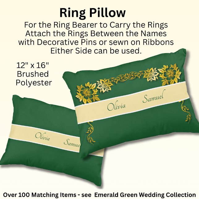 Ring Bearer Pillow With Bride & Groom Names Prydnadskudde (Skapare uppladdad)